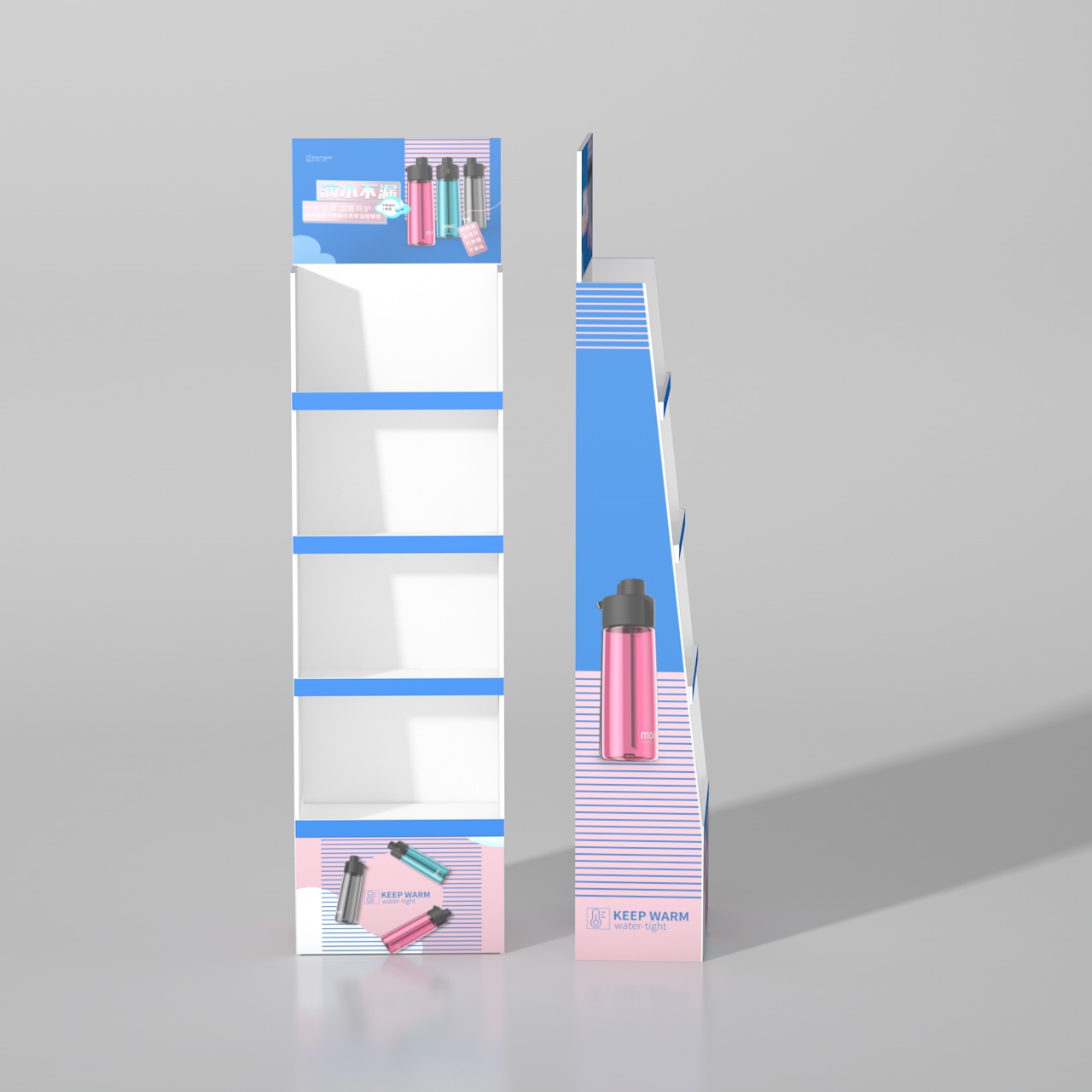 Drinking water cup paper exhibition stand