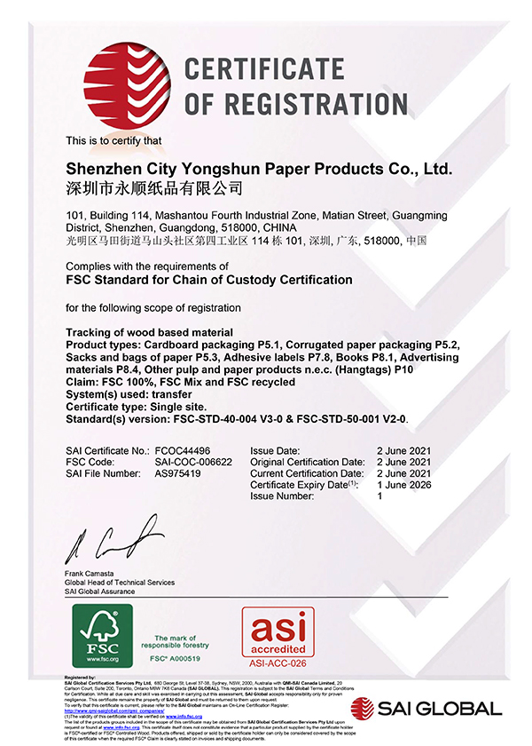 Honorary certificate