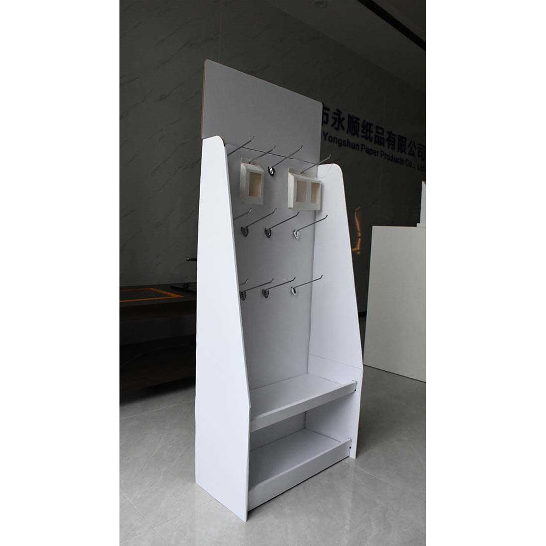 White sample display rack